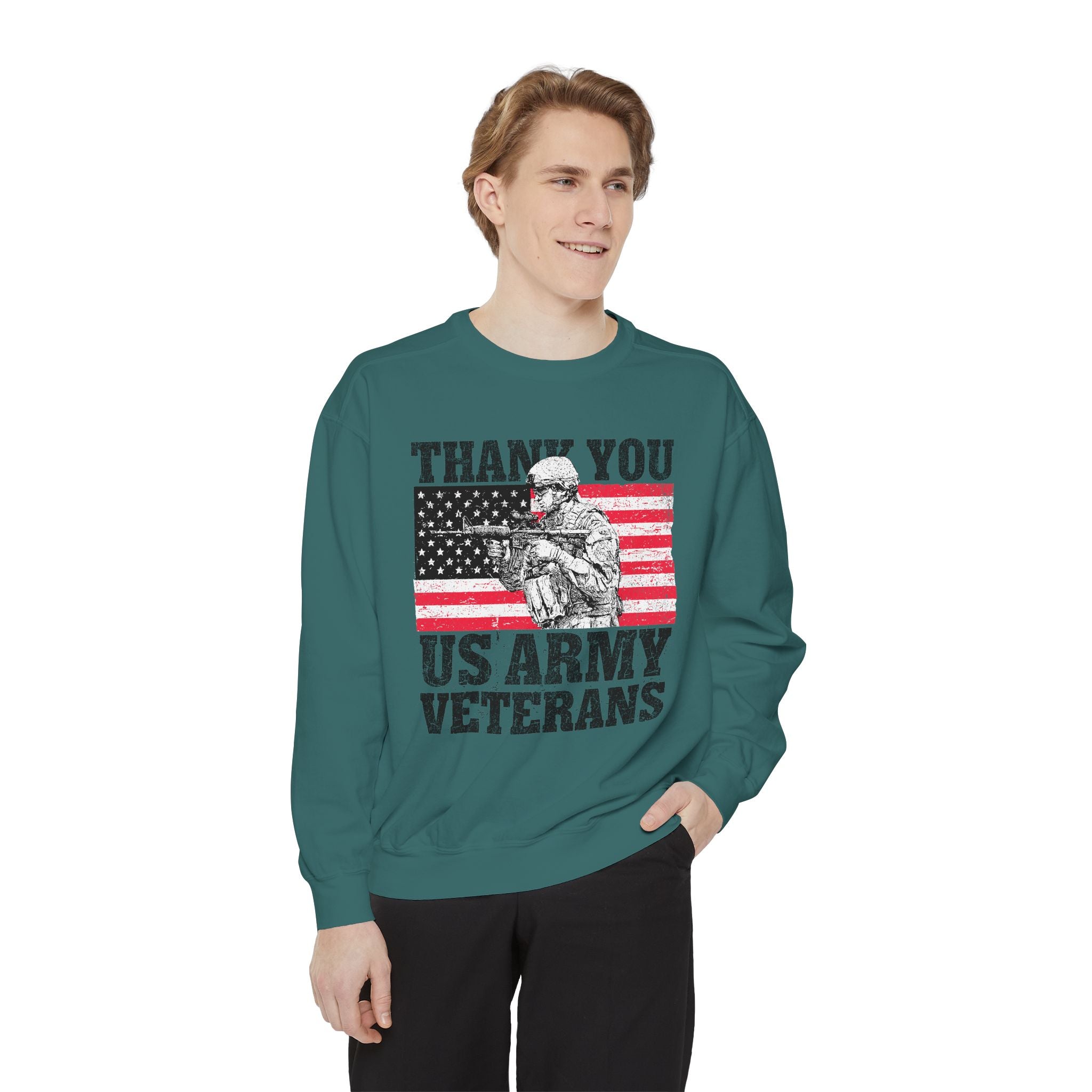 Thank You US Army Veterans Sweatshirt, Patriotic Soldier Crewneck, Military Appreciation Gift, American Flag Pullover for Veterans Day