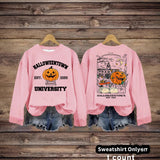 Long sleeved sweatshirt with Halloween pumpkin pattern sweatshirt