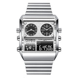 Dual Display Men's Electronic Quartz Watch Multifunction Sports Waterproof Watch