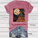 Halloween pumpkin horror element short sleeved shirt