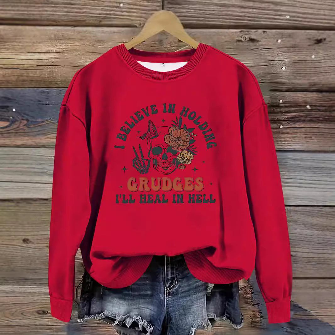 Printed pullover sweatshirt sweatshirt