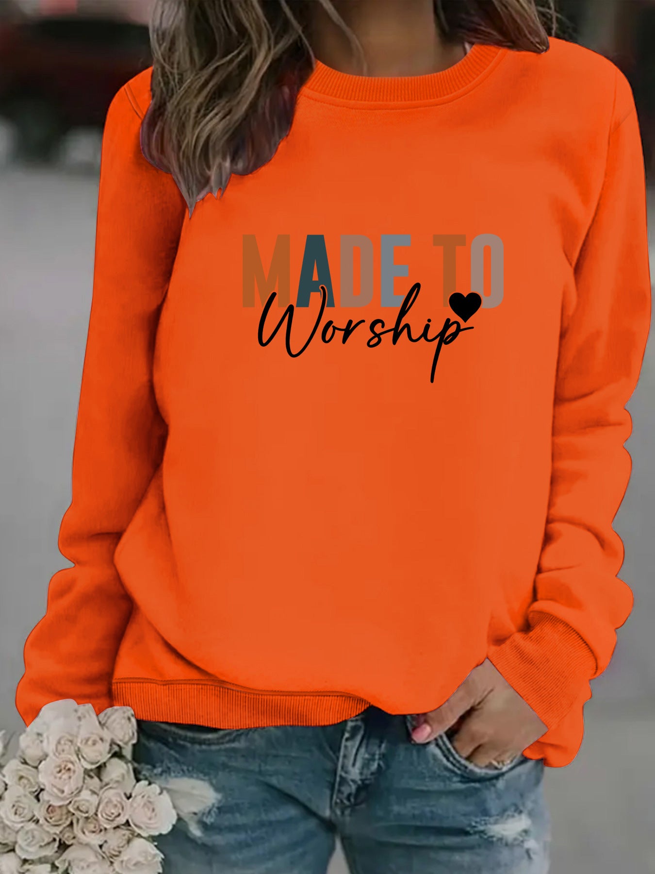 Round neck MADETO printed pullover sweatshirt sweatshirt