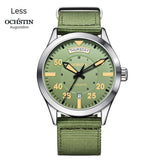 Swiss Brand Master Series Automatic Mechanical Watch with Dual Date, Water-Resistant, Luminous Business Men's Watch with Nylon Strap