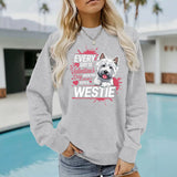 West Highland White Stem Love Printed Round Neck Velvet Hoodie