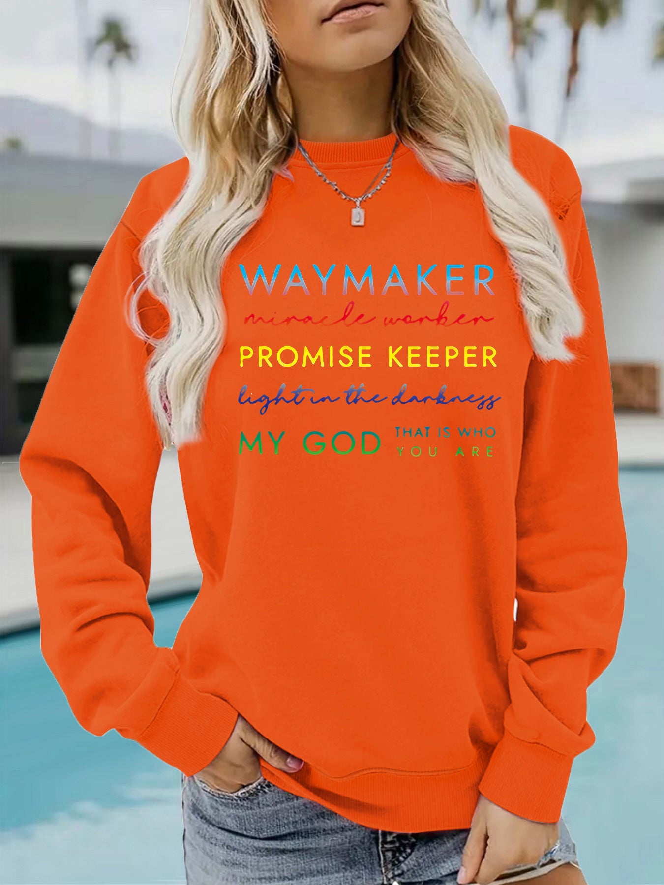 Round neck WAYMAKER printed pullover sweatshirt sweatshirt