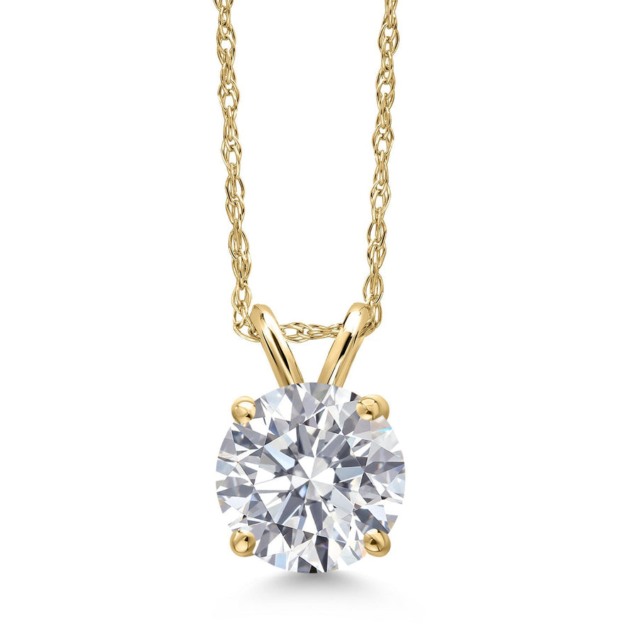 1.50 Ctw Round Lab Grown Diamond Pendant Necklace in 14K Gold – F Color VS Clarity | AGI Certified