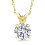 1.50 Ctw Round Lab Grown Diamond Pendant Necklace in 14K Gold – F Color VS Clarity | AGI Certified