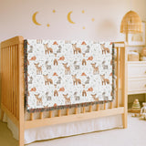 Woodland Deer Fox Baby Woven Blanket Forest Animal Nursery Decor Kids Throw Baby Shower Gift