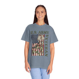 US Army Veteran Shirt, American Flag Camo T-Shirt, Military Dog Tag Tee, Patriotic Gift for Soldier, Retirement or Veterans Day Top
