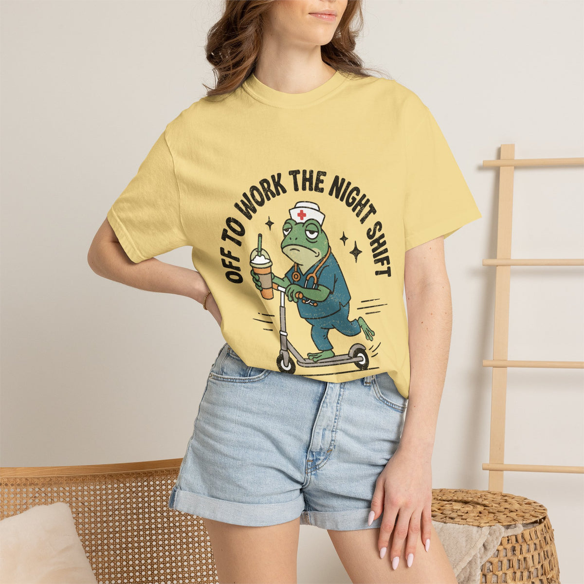 Night Shift Nurse Comfort Colors Shirt, Funny Nurse Frog Tee, Healthcare Worker Gift, RN CNA Nursing School Graduate Shirt