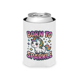 Unicorn Can Cooler, Born to Sparkle Drink Sleeve, Cute Rainbow Beer Holder, Magical Gift for Her, Fantasy Party Favor, Unicorn Lover Gift