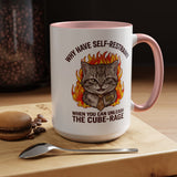 Funny Angry Cat Coffee Mug, Cube Rage Office Mug, Cat Lover Humor Gift, Workplace Stress Mug, Coworker Gift for Cat Owners