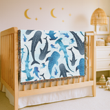 Whale Shark Woven Blanket, Ocean Animal Throw Blanket, Marine Life Home Decor, Coastal Nursery Accent, Gift for Shark Lovers and Sea Lovers