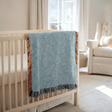 Coastal Seashell Woven Blanket, Beach House Throw Blanket, Ocean Inspired Home Decor, Nautical Bedroom Accent, Gift for Beach Lovers