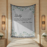 Personalized Dad Quote Woven Blanket, Custom Father's Day Gift Blanket, Sentimental Gift for Dad, Family Keepsake Throw, Gift from Kids