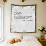 Personalized Dad Quote Woven Blanket, Custom Father's Day Gift Blanket, Sentimental Gift for Dad, Family Keepsake Throw, Gift from Kids