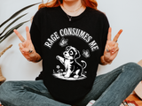 Funny Dog Lover Comfort Shirt, Rage Consumes Me Puppy Graphic Tee, Cute Sarcastic Dog Tshirt for Pet Owners and Introverts