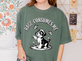 Funny Dog Lover Comfort Shirt, Rage Consumes Me Puppy Graphic Tee, Cute Sarcastic Dog Tshirt for Pet Owners and Introverts