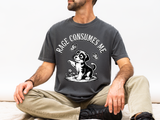 Funny Dog Lover Comfort Shirt, Rage Consumes Me Puppy Graphic Tee, Cute Sarcastic Dog Tshirt for Pet Owners and Introverts