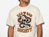 Rad Dad Society Comfort Shirt, Skull Snake Graphic Tee, Edgy Fatherhood Tshirt, Alternative Dad Gift for Fathers Day