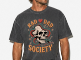 Rad Dad Society Comfort Shirt, Skull Snake Graphic Tee, Edgy Fatherhood Tshirt, Alternative Dad Gift for Fathers Day