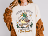 Christian Duck Comfort Colors Shirt, Walking with the Lord Graphic Tee, Cute Faith Based Duck Shirt, Trendy Christian Comfort Tee