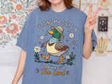 Christian Duck Comfort Colors Shirt, Walking with the Lord Graphic Tee, Cute Faith Based Duck Shirt, Trendy Christian Comfort Tee