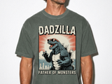 Funny Dadzilla Comfort Colors Shirt, Father of Monsters Graphic Tee, Cool Dinosaur Dad Shirt, Father's Day Gift for Dad, Retro Kaiju Tee