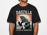 Funny Dadzilla Comfort Colors Shirt, Father of Monsters Graphic Tee, Cool Dinosaur Dad Shirt, Father's Day Gift for Dad, Retro Kaiju Tee