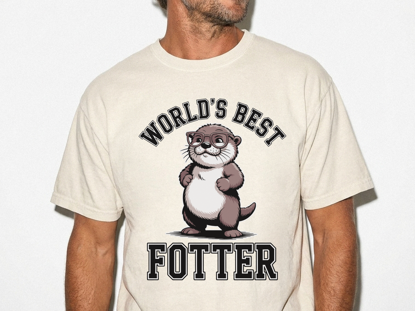 Funny Otter Dad Comfort Colors Shirt, World’s Best Fotter Graphic Tee, Cute Father’s Day Shirt, Animal Lover Dad Gift Tee