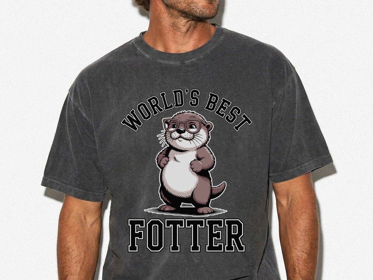 Funny Otter Dad Comfort Colors Shirt, World’s Best Fotter Graphic Tee, Cute Father’s Day Shirt, Animal Lover Dad Gift Tee