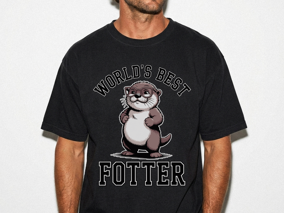 Funny Otter Dad Comfort Colors Shirt, World’s Best Fotter Graphic Tee, Cute Father’s Day Shirt, Animal Lover Dad Gift Tee