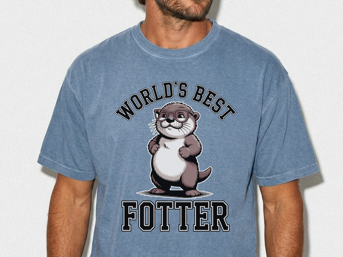 Funny Otter Dad Comfort Colors Shirt, World’s Best Fotter Graphic Tee, Cute Father’s Day Shirt, Animal Lover Dad Gift Tee