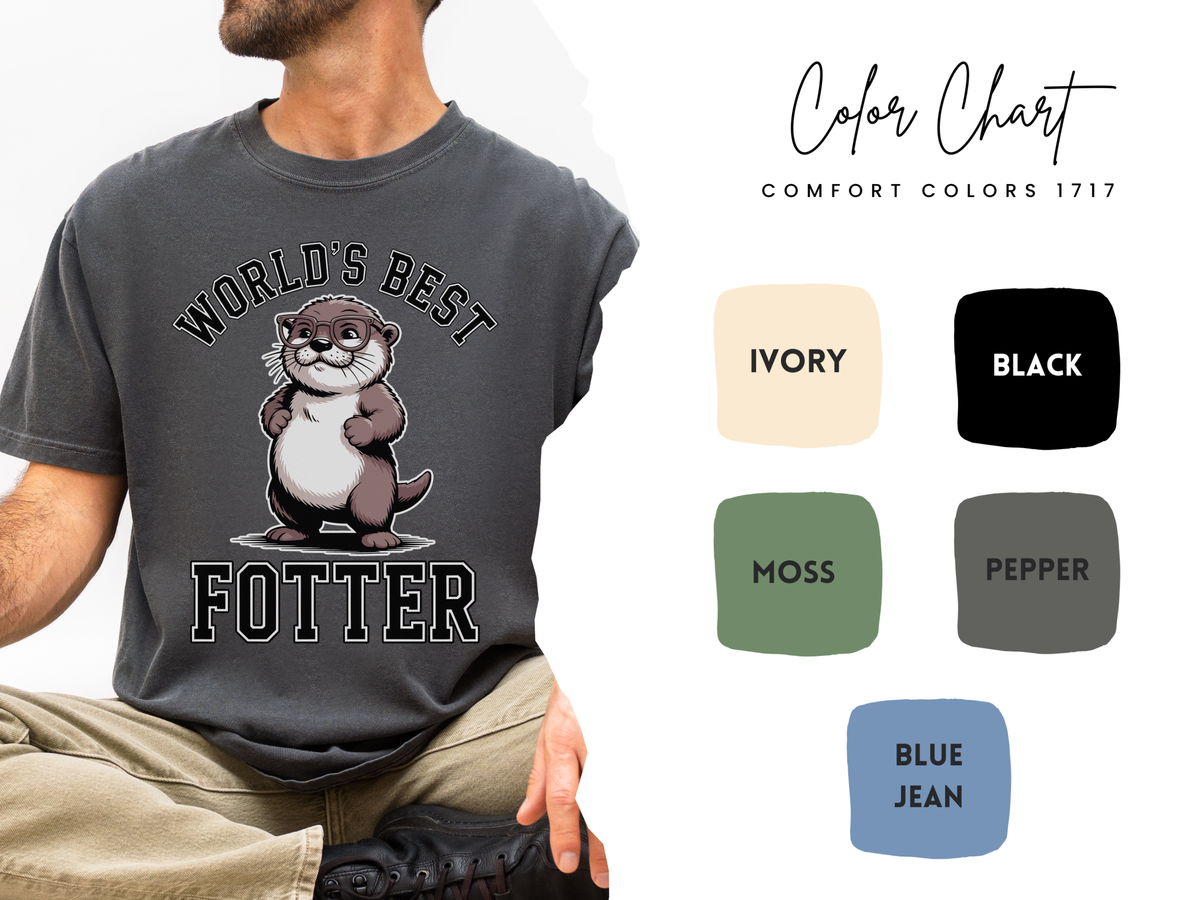Funny Otter Dad Comfort Colors Shirt, World’s Best Fotter Graphic Tee, Cute Father’s Day Shirt, Animal Lover Dad Gift Tee