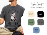 Funny Otter Dad Comfort Colors Shirt, World’s Best Fotter Graphic Tee, Cute Father’s Day Shirt, Animal Lover Dad Gift Tee