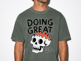 Funny Skeleton Comfort Colors Shirt, Doing Great Send Help Graphic Tee, Sarcastic Mental Health Shirt, Trendy Gothic Oversized Tee