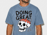 Funny Skeleton Comfort Colors Shirt, Doing Great Send Help Graphic Tee, Sarcastic Mental Health Shirt, Trendy Gothic Oversized Tee