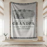Personalized Grandpa Farming Woven Blanket, Custom Farmer Grandpa Gift from Grandkids, Rustic Farmhouse Throw Blanket
