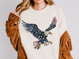 Patriotic Eagle Graphic Tee, Vintage USA Bird Shirt, Americana Freedom T Shirt, Fourth of July Eagle Shirt for Women