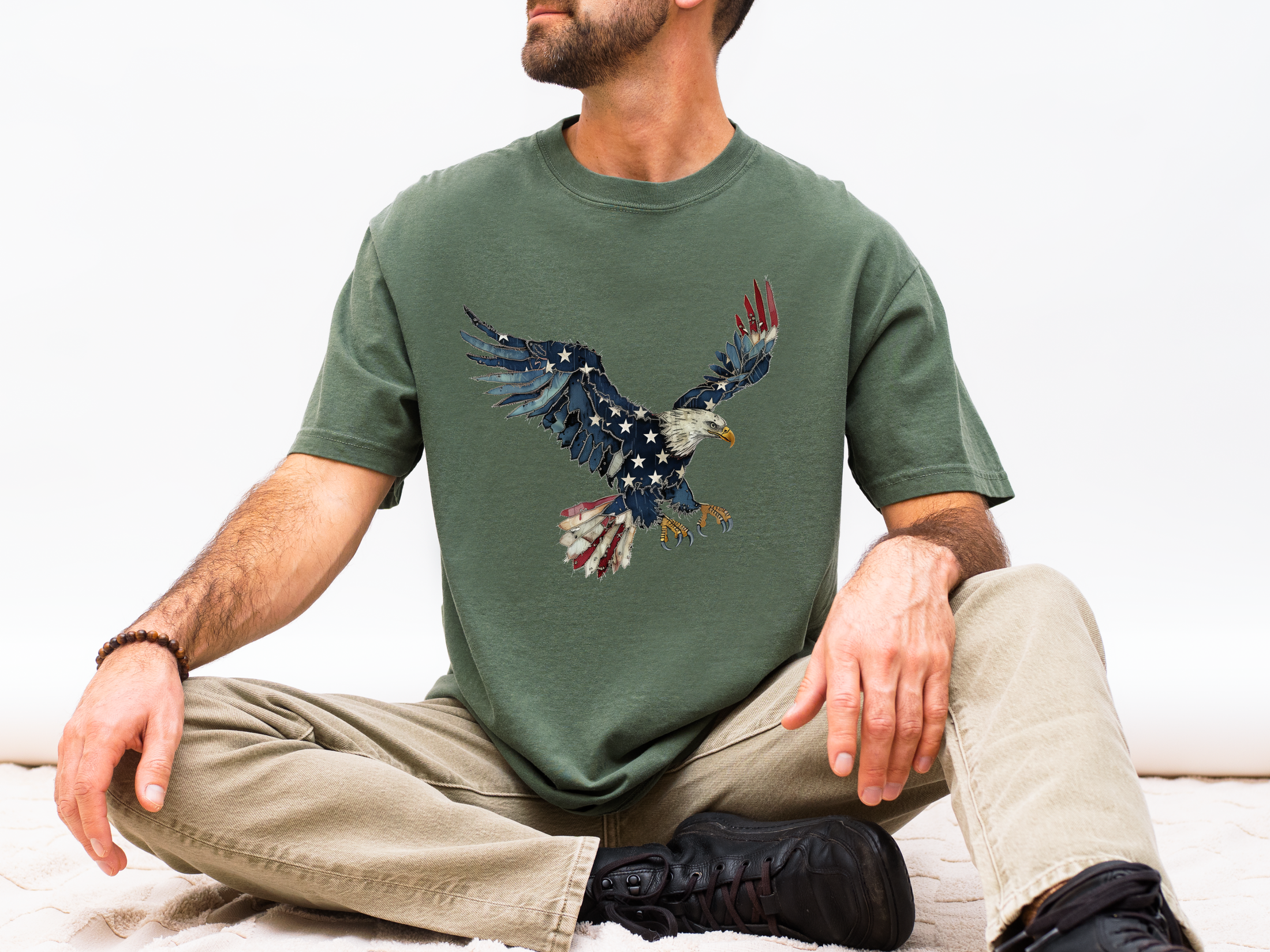 Patriotic Eagle Graphic Tee, Vintage USA Bird Shirt, Americana Freedom T Shirt, Fourth of July Eagle Shirt for Women