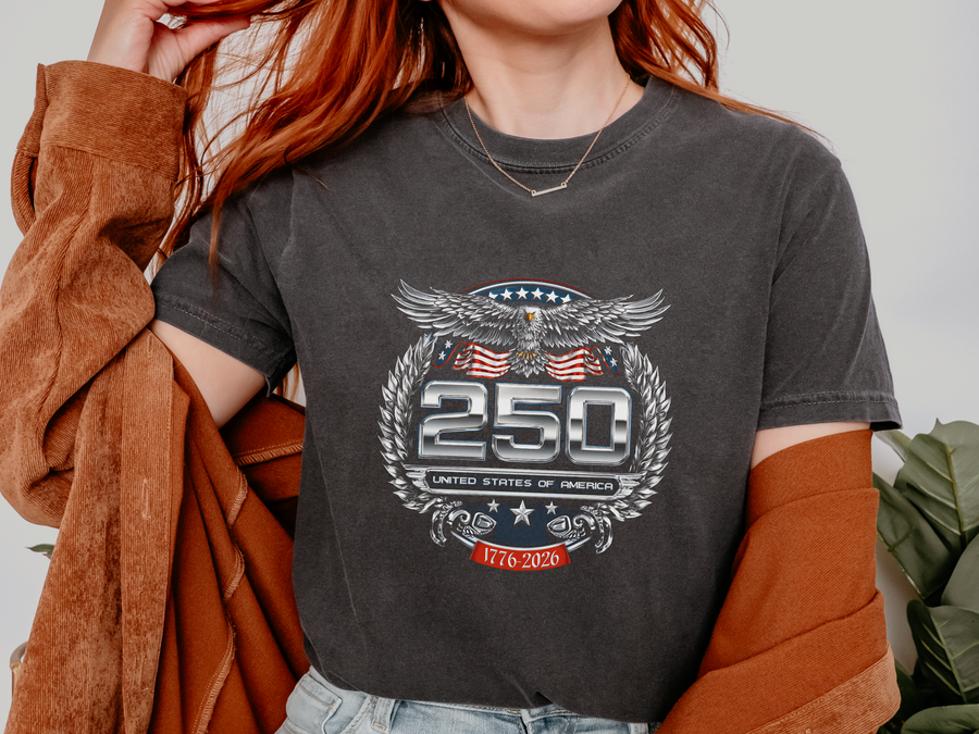 Vintage America 250 Graphic T Shirt, Patriotic Eagle USA Tee, Retro Fourth of July Shirt, Americana Streetwear Top for Women