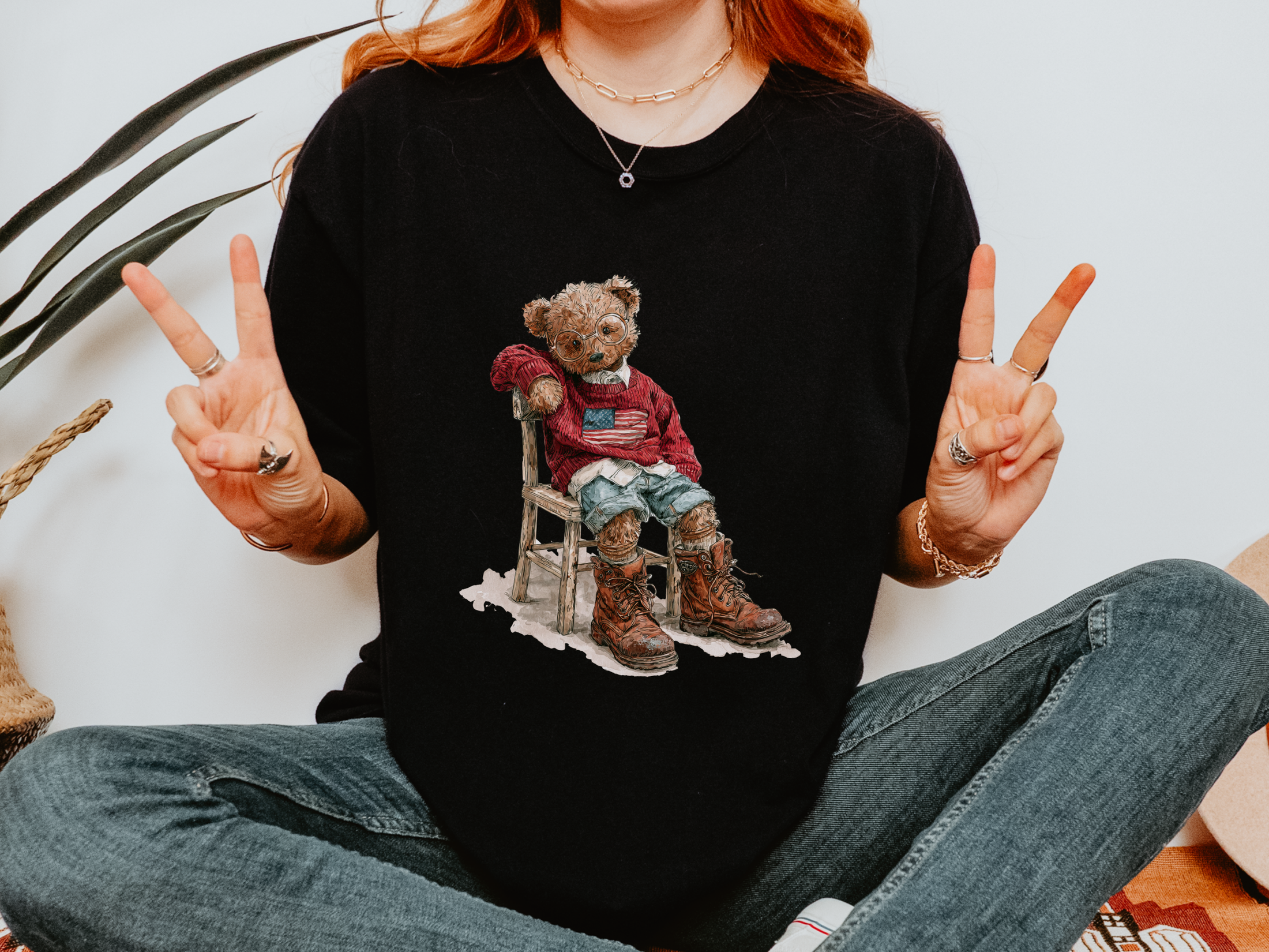 Vintage Teddy Bear Graphic T Shirt, Cute Cowboy Bear Tee, Western Aesthetic Shirt, Retro Country Streetwear Top for Women