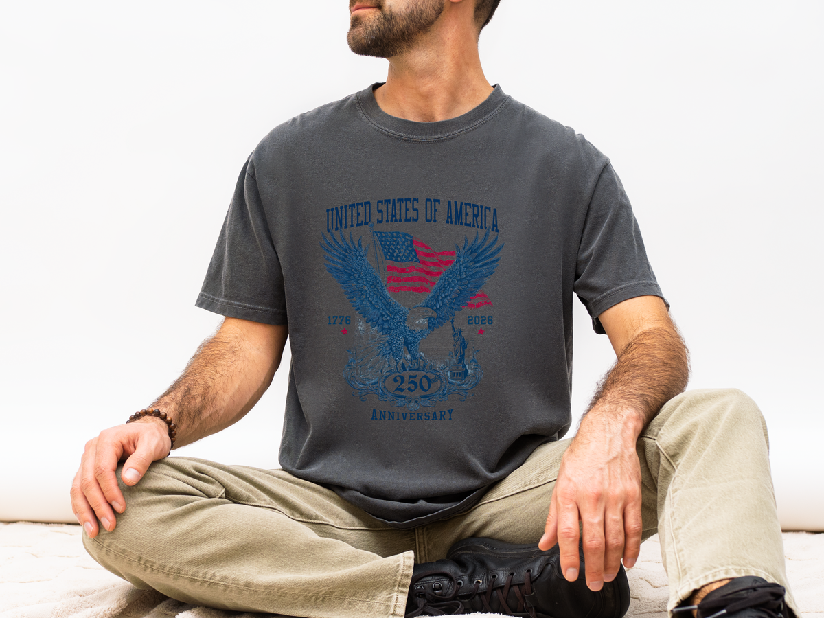 Patriotic Eagle Graphic T Shirt, America 250 Anniversary Tee, Vintage USA Flag Shirt, Fourth of July Americana Shirt for Men Women