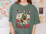 Fearless Lion Christian Graphic T Shirt, Psalm 118 6 Faith Tee, Vintage Religious Shirt, Inspirational Christian Streetwear Top