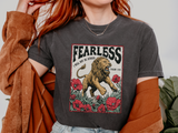 Fearless Lion Christian Graphic T Shirt, Psalm 118 6 Faith Tee, Vintage Religious Shirt, Inspirational Christian Streetwear Top