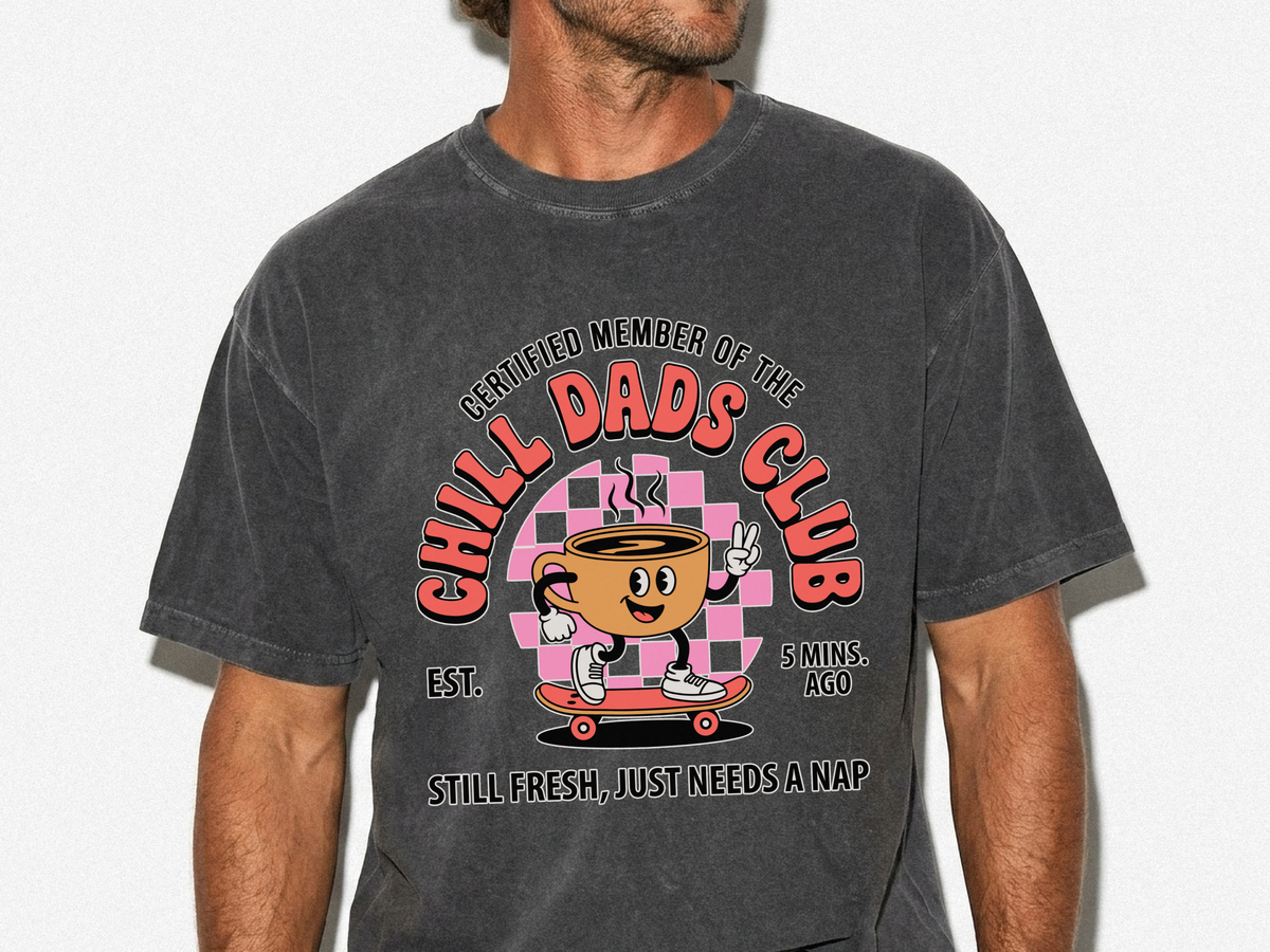 Chill Dads Club Shirt, Funny Dad Coffee T-Shirt, Tired Dad Graphic Tee, Cool Father Gift, New Dad Shirt, Coffee Lover Tee