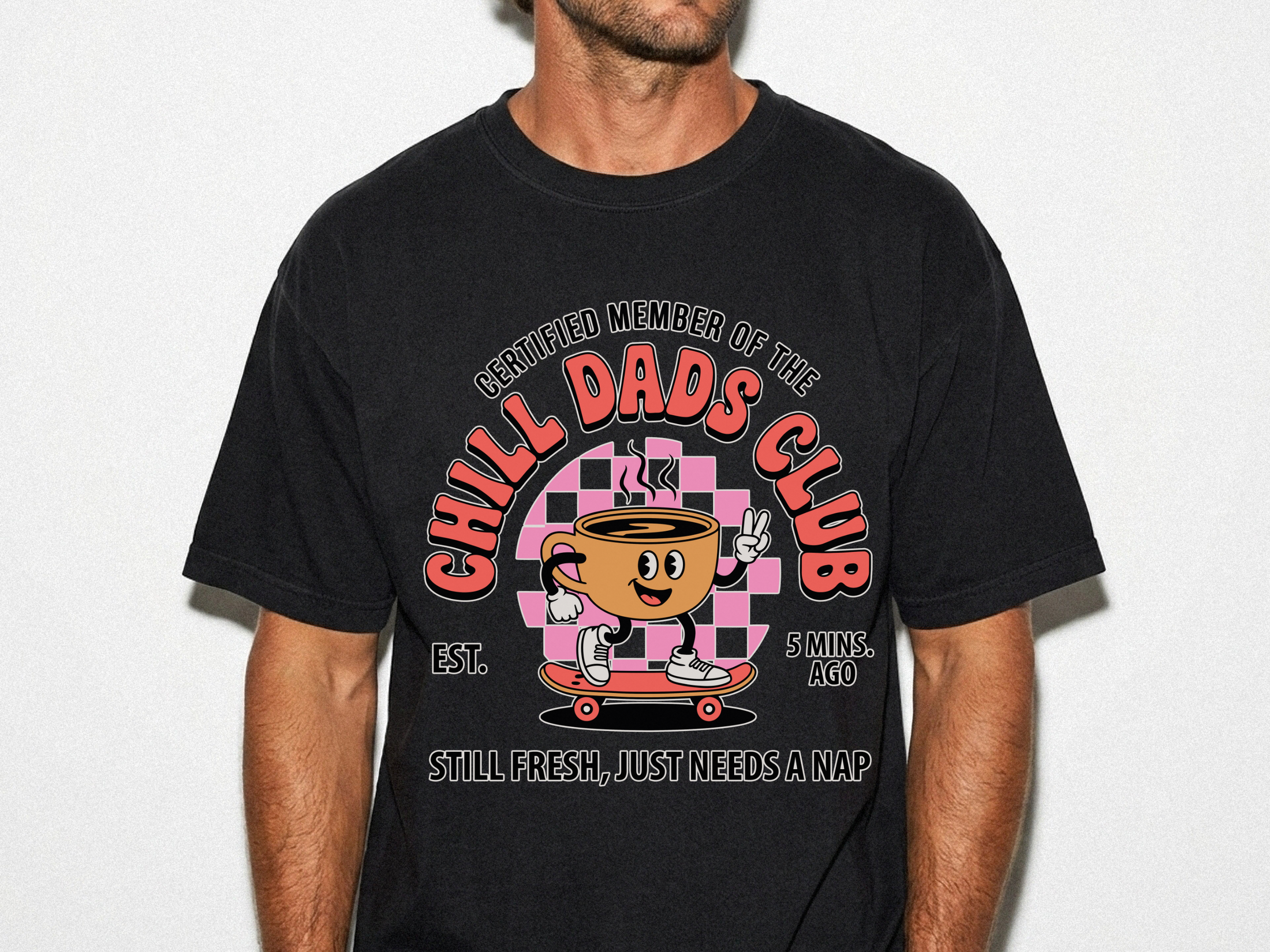 Chill Dads Club Shirt, Funny Dad Coffee T-Shirt, Tired Dad Graphic Tee, Cool Father Gift, New Dad Shirt, Coffee Lover Tee
