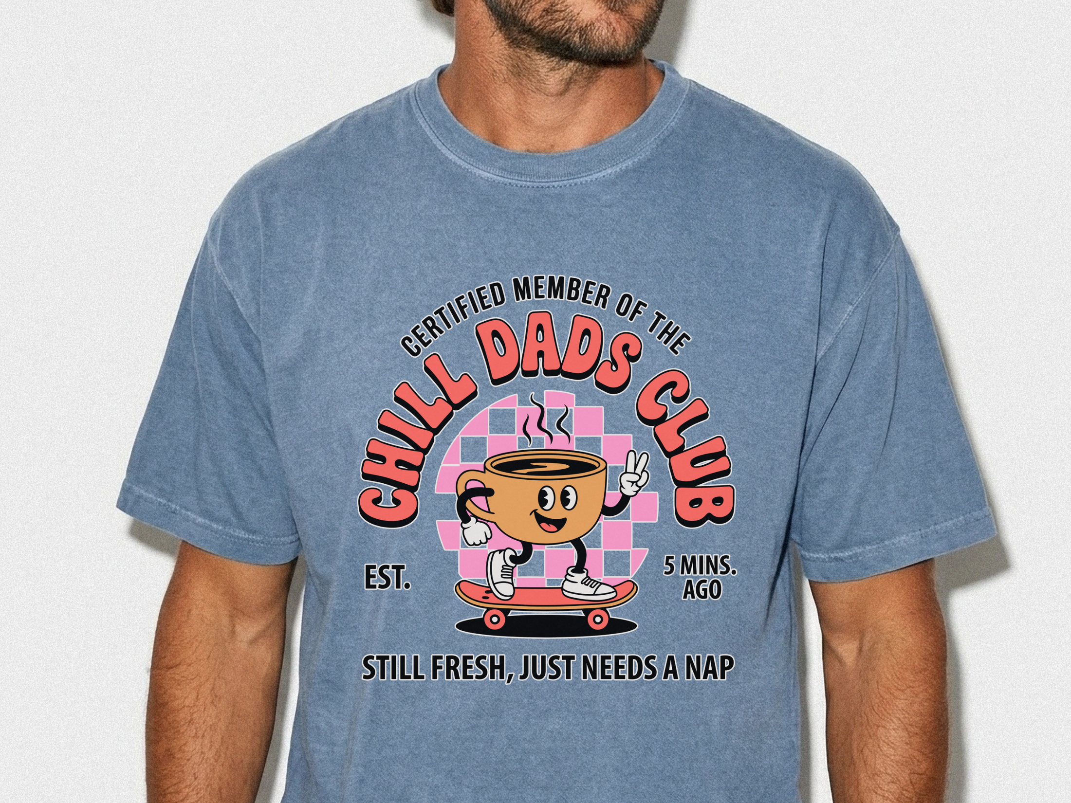 Chill Dads Club Shirt, Funny Dad Coffee T-Shirt, Tired Dad Graphic Tee, Cool Father Gift, New Dad Shirt, Coffee Lover Tee