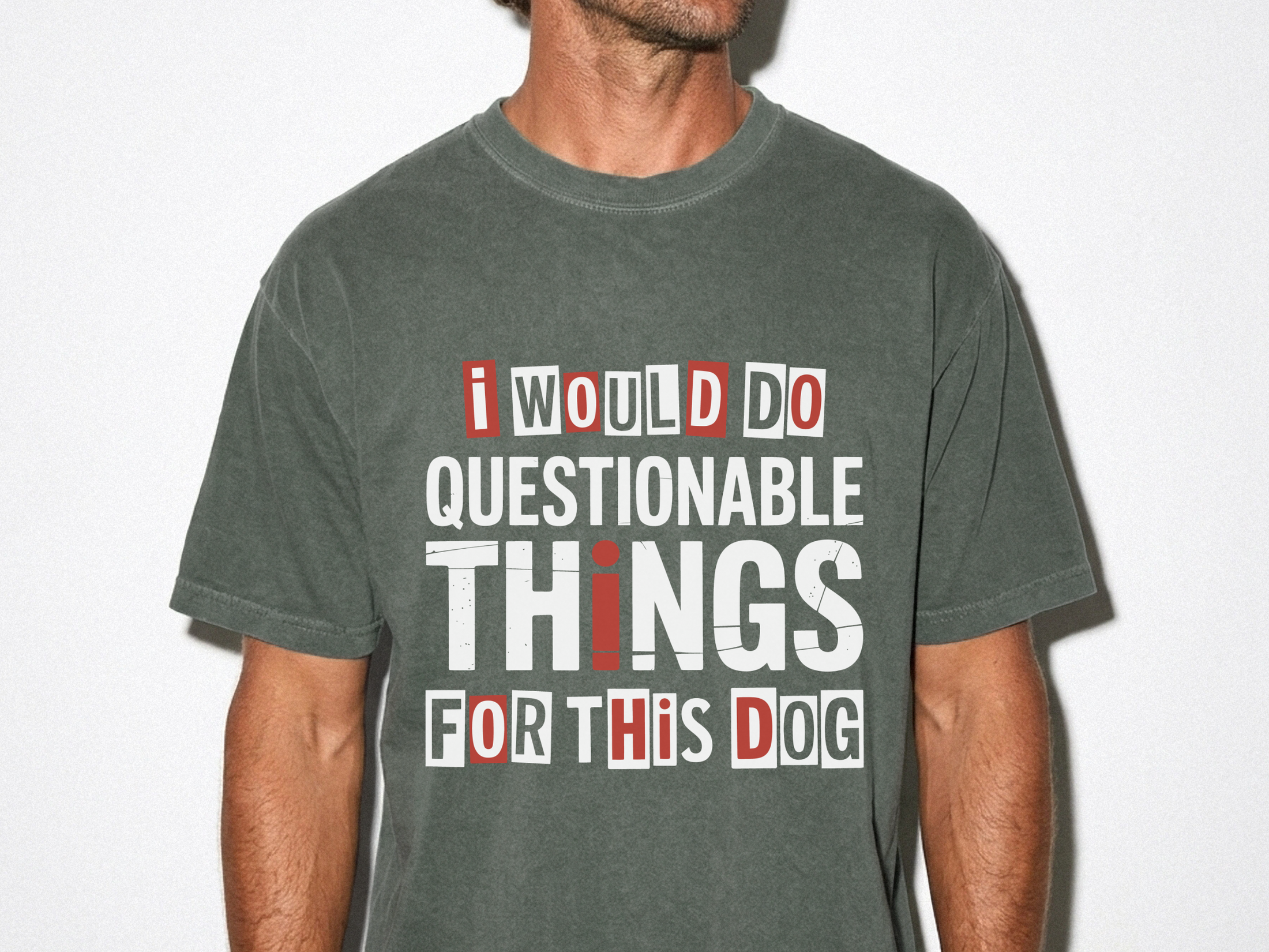 Funny Dog Lover Shirt, I Would Do Questionable Things For This Dog Tee, Cute Pet Owner Graphic T-Shirt, Dog Mom Gift Idea