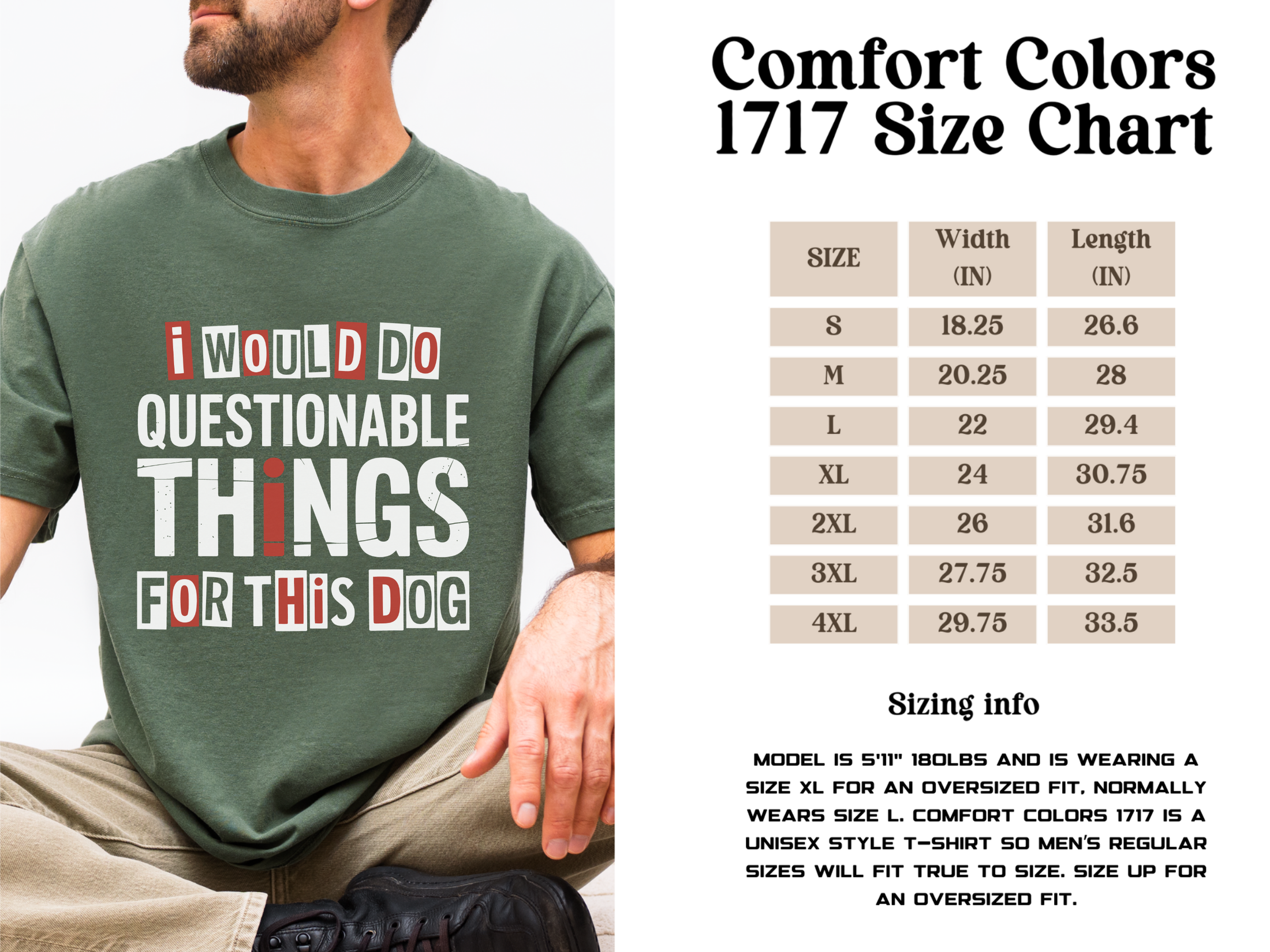 Funny Dog Lover Shirt, I Would Do Questionable Things For This Dog Tee, Cute Pet Owner Graphic T-Shirt, Dog Mom Gift Idea